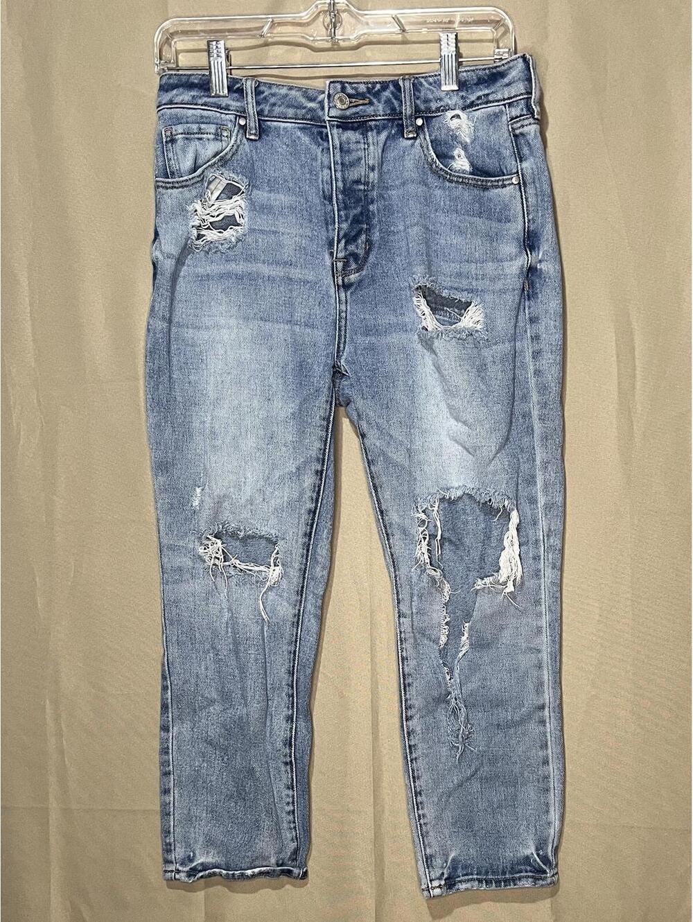 PacSun Women's Distressed Light Wash Mom Jeans Size 27